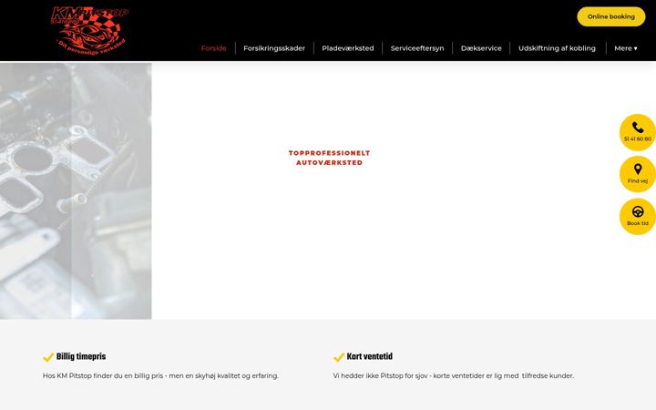 Screenshot of kmpitstop.dk