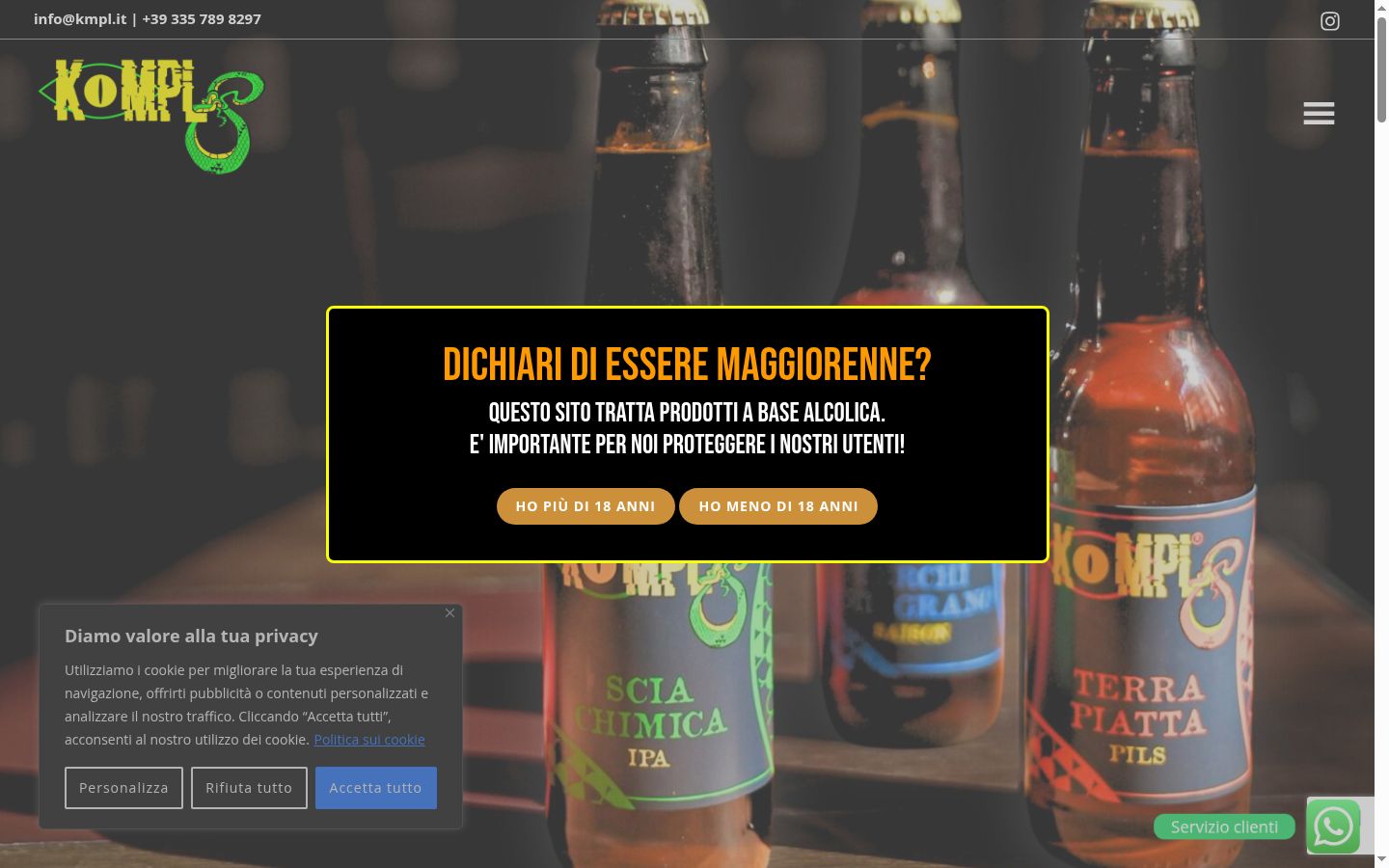 Captura de pantalla del banner de consentimiento mostrado antes de cualquier interacción