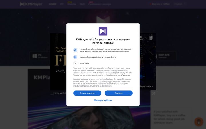 Snimka zaslona za kmplayer.com