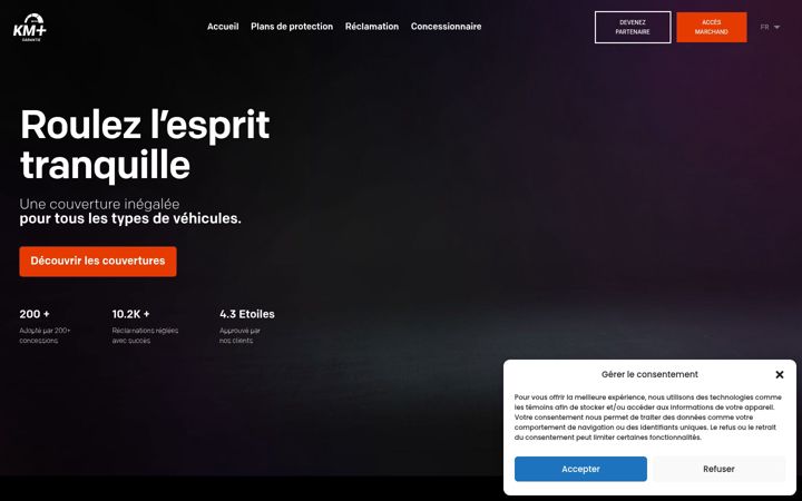 Screenshot of kmplus.ca
