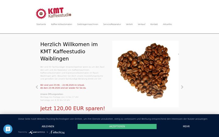 Screenshot of kmt-kaffeestudio.de