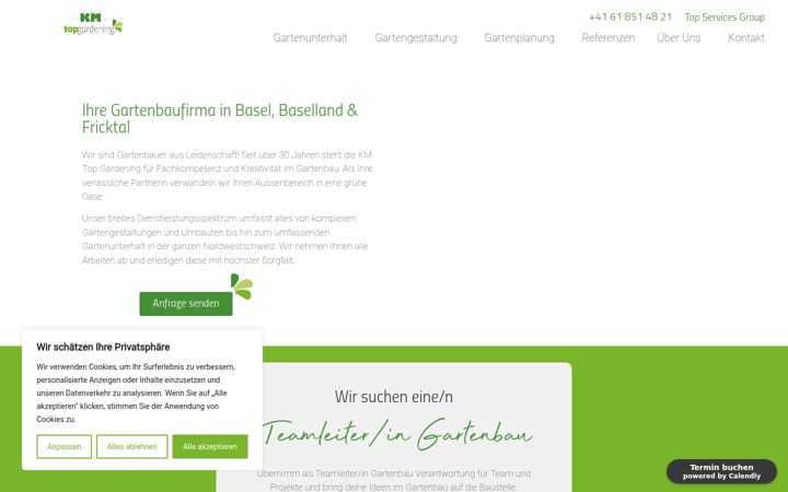 Screenshot of kmtopgardening.ch