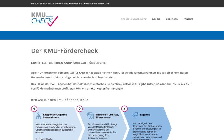 Screenshot of kmu-foerdercheck.de