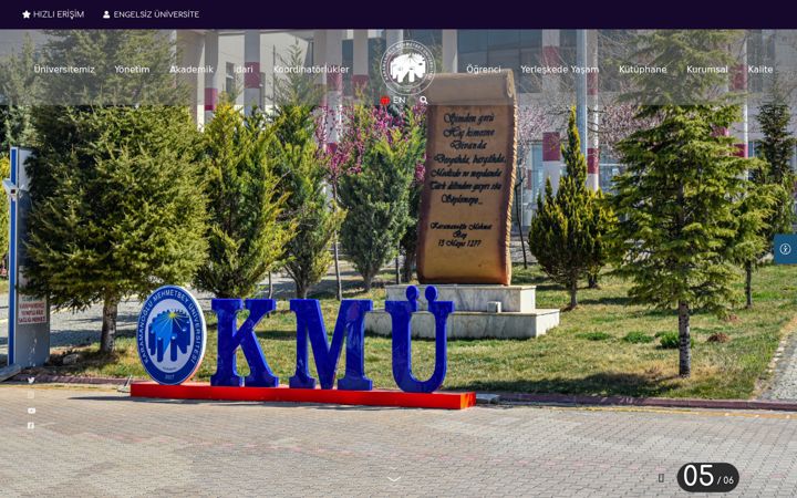 Screenshot of kmu.edu.tr