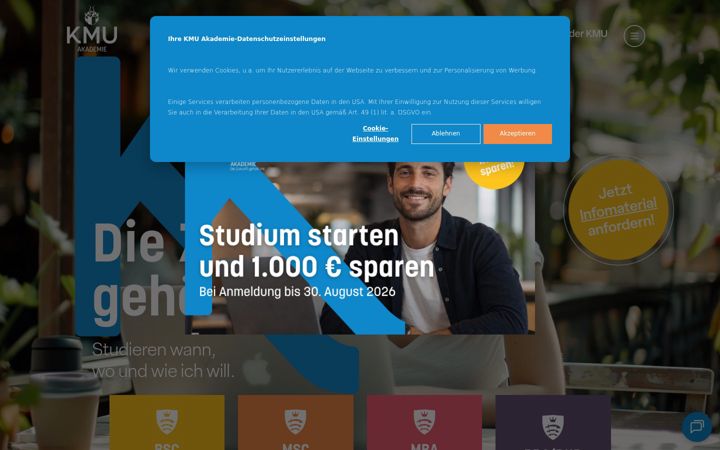 Screenshot of kmuakademie.ac.at