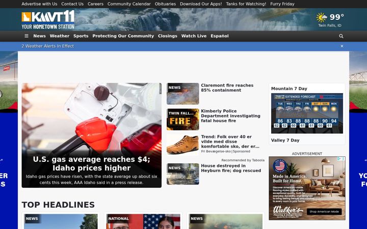 Screenshot of kmvt.com