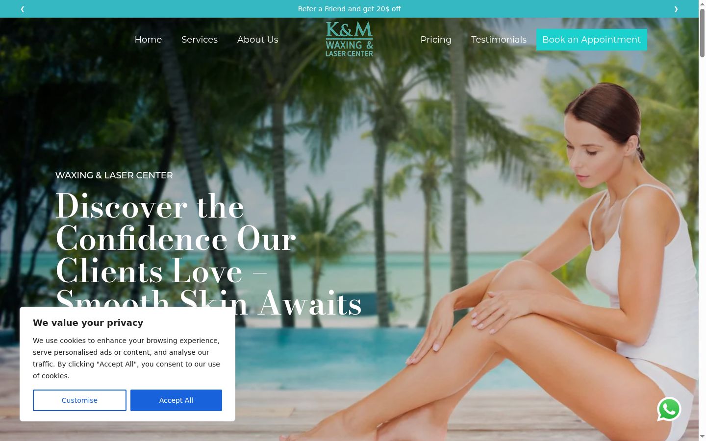 Screenshot of the consent banner shown before any interaction