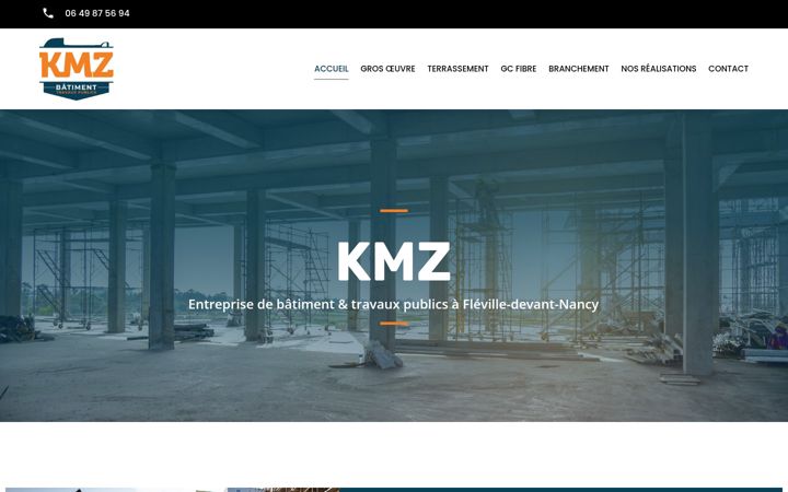 Screenshot of kmz-btp.fr
