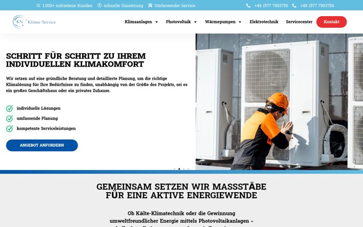 Screenshot of kn-klimaservice.de