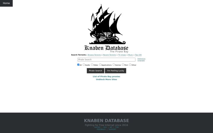 Screenshot of knaben.xyz