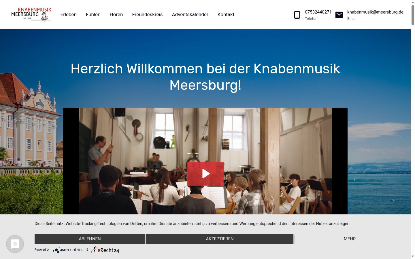 Screenshot des Einwilligungsbanners vor jeglicher Interaktion