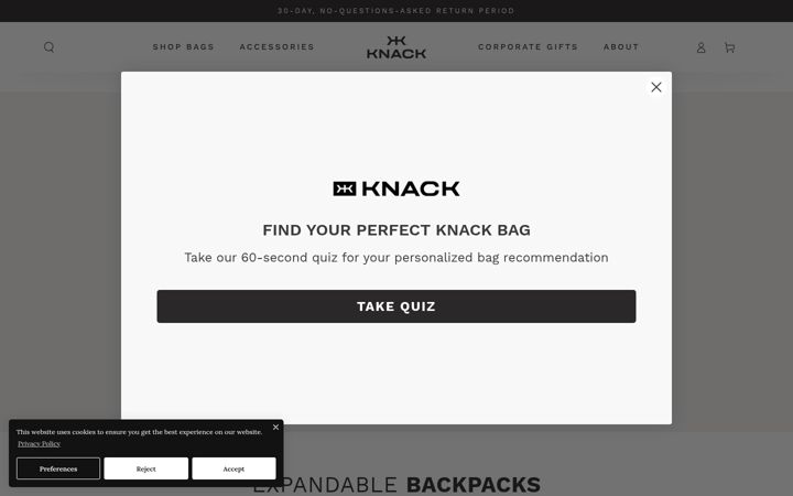 Screenshot of knackbags.com