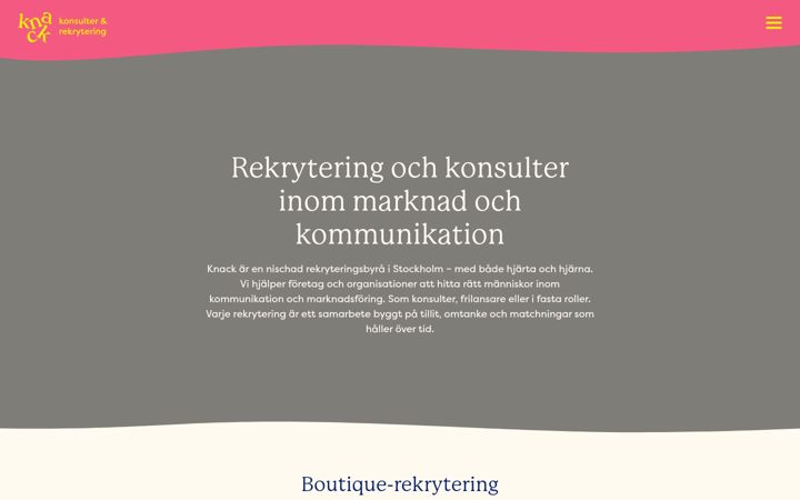 Ekraanipilt saidist knackrekrytering.se