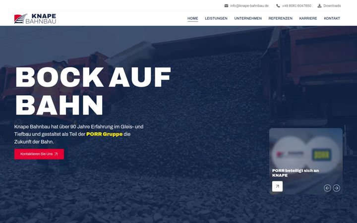 Screenshot of knape-bahnbau.com