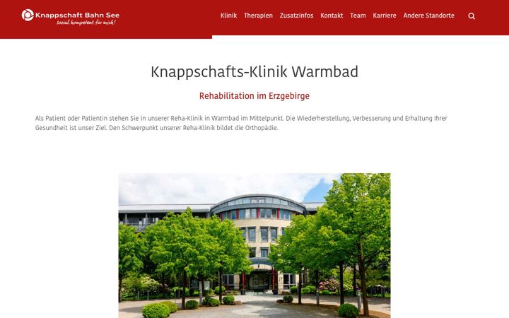 Screenshot of knappschafts-klinik-warmbad.de