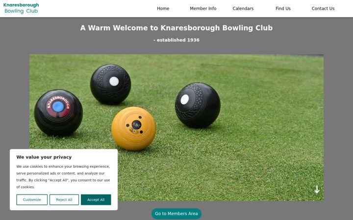 Screenshot of knaresboroughbowlingclub.org.uk