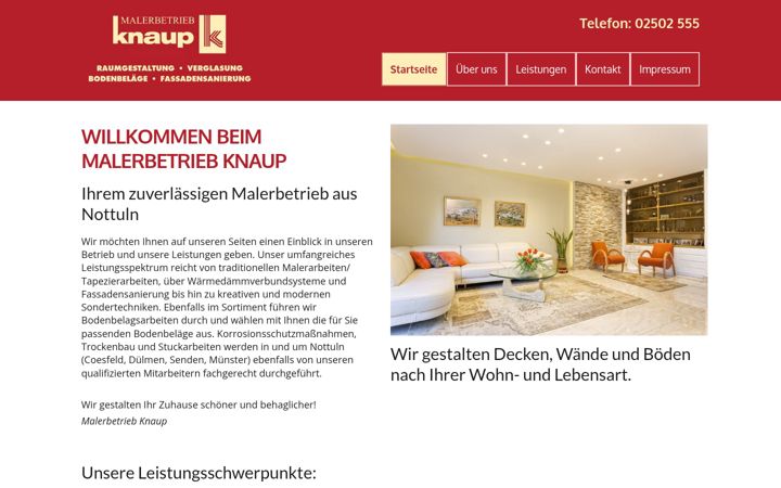 Screenshot van knaup-malerbetrieb.de
