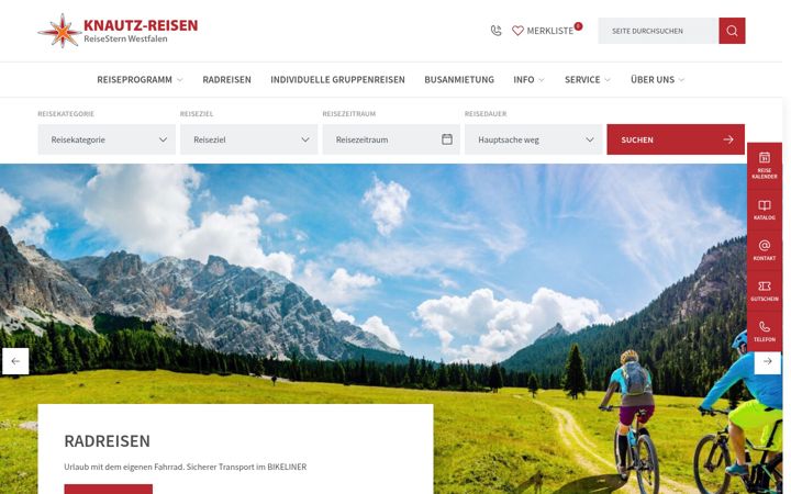 Screenshot of knautz-reisen.de