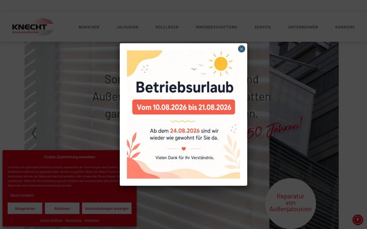 Screenshot of knecht-sonnenschutz.de