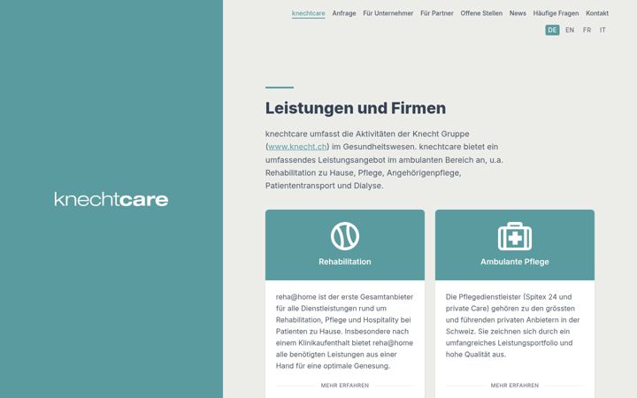 Screenshot of knechtcare.ch