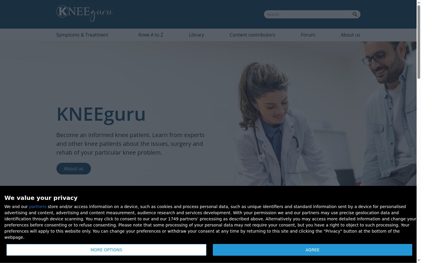Screenshot of the consent banner shown before any interaction