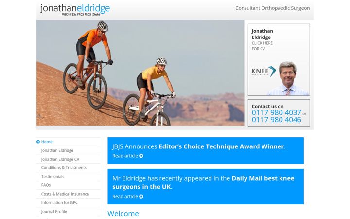 Screenshot of kneesurgeonbristol.co.uk