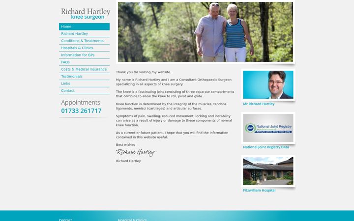 Screenshot of kneesurgeonpeterborough.co.uk