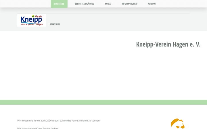 Skärmbild av kneipp-verein-hagen.de