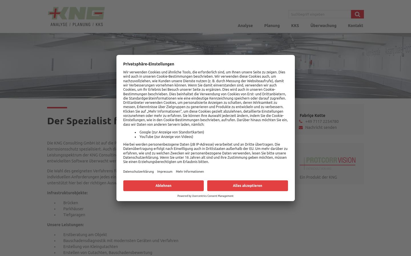 Screenshot del banner di consenso mostrato prima di qualsiasi interazione