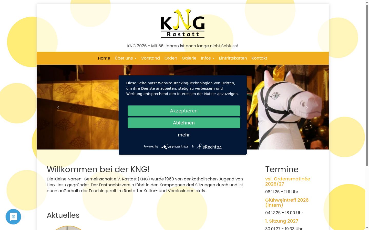 Screenshot del banner di consenso mostrato prima di qualsiasi interazione