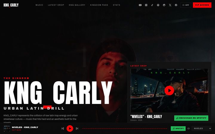 Screenshot of kngcarly.com