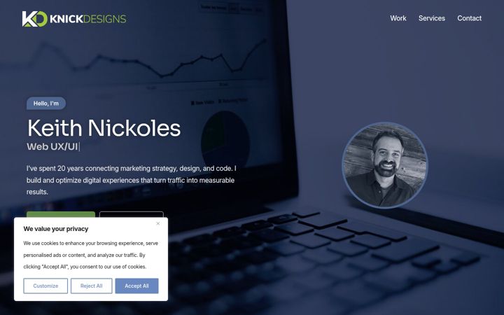 Screenshot of knickdesigns.com