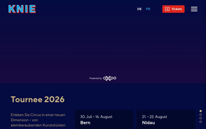 Screenshot of knie.ch