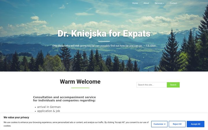 Screenshot of kniejskaconsulting.com