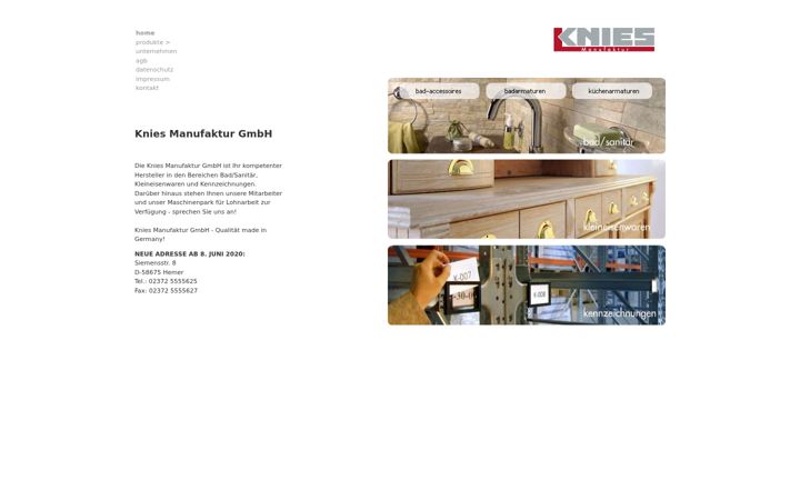 Screenshot of knies-manufaktur.de
