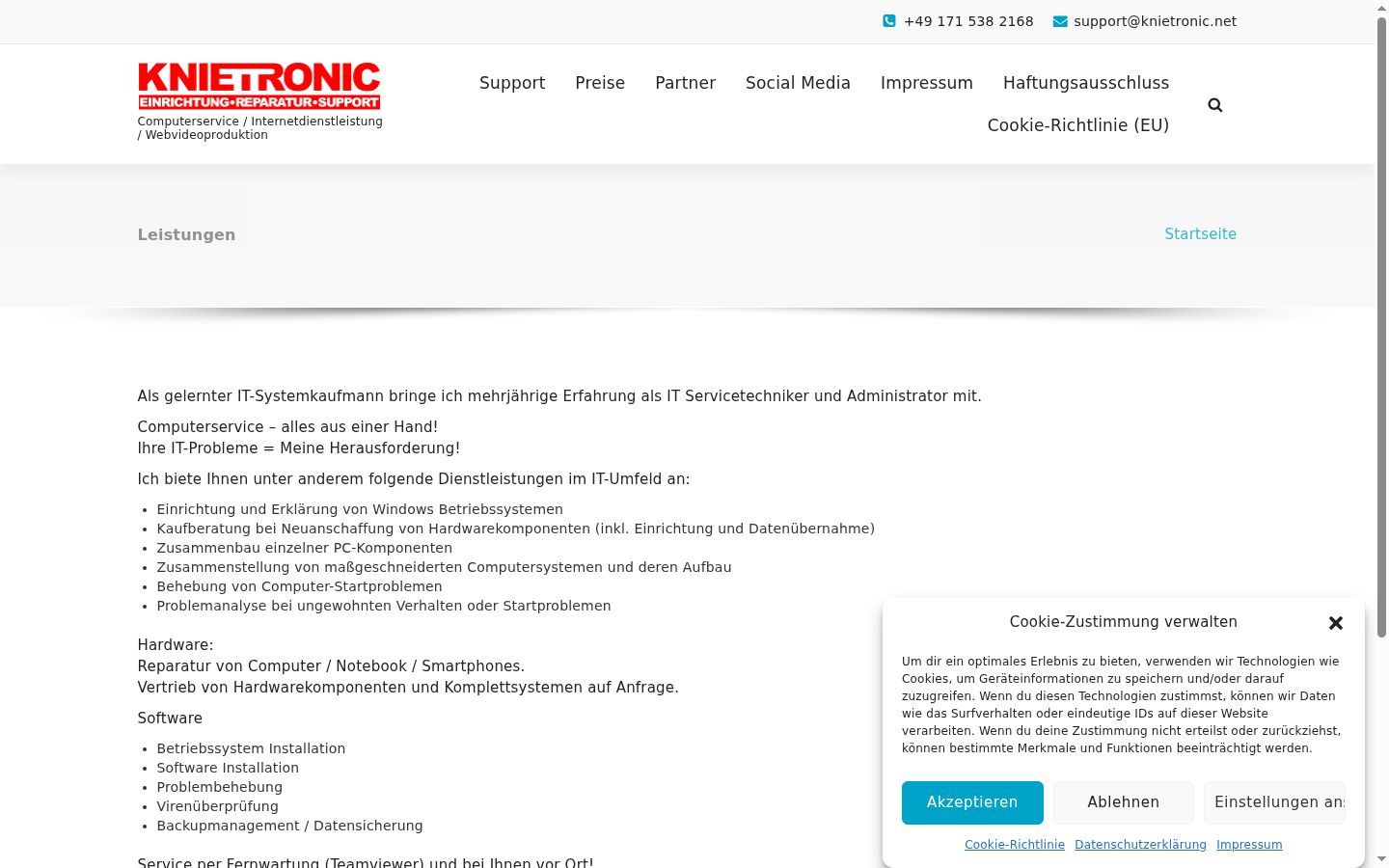 Screenshot del banner di consenso mostrato prima di qualsiasi interazione