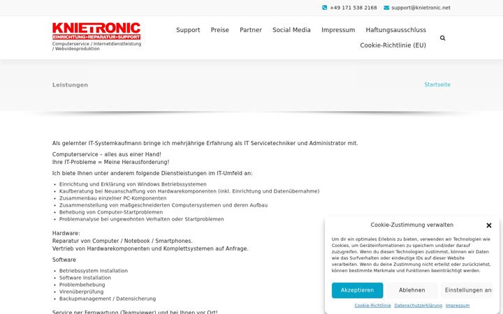Screenshot of knietronic.net