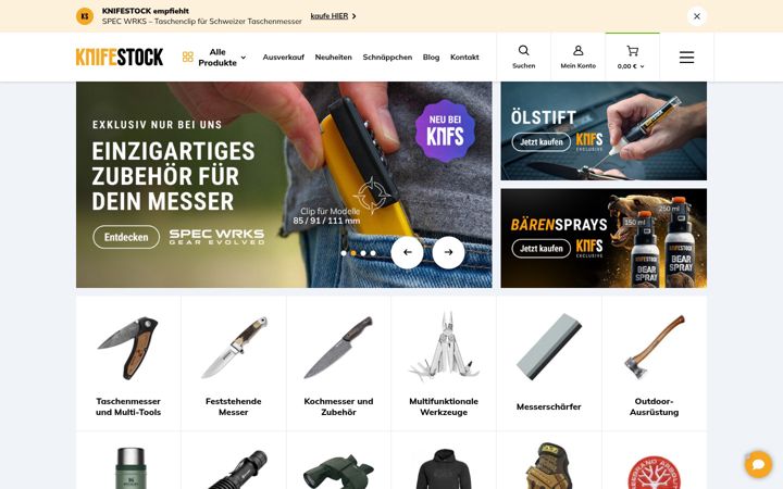 Screenshot of knifestock.at