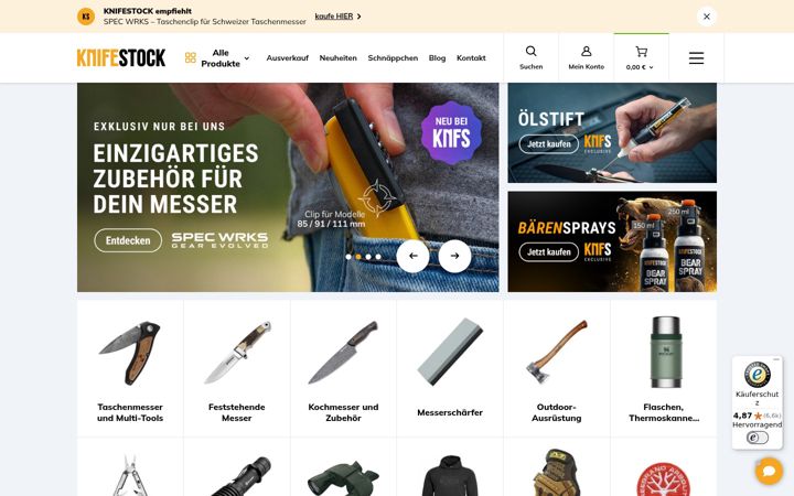 Screenshot of knifestock.de