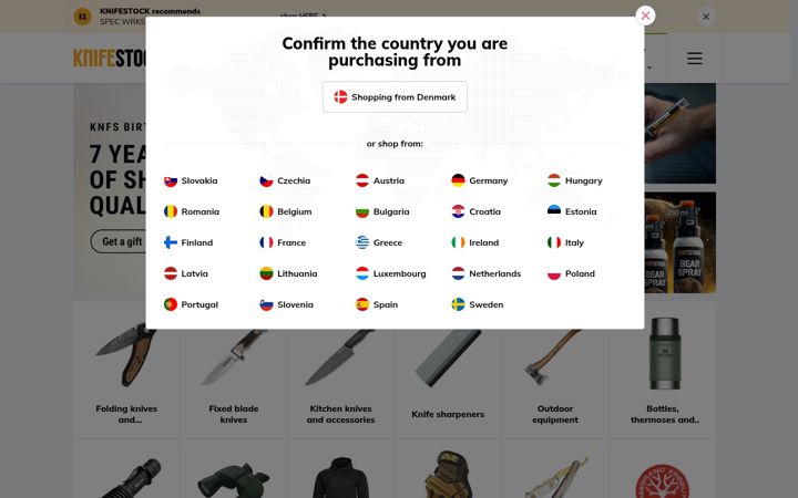 Screenshot of knifestock.eu