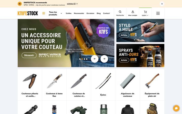 Screenshot of knifestock.fr