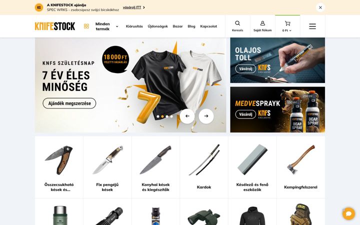Screenshot of knifestock.hu