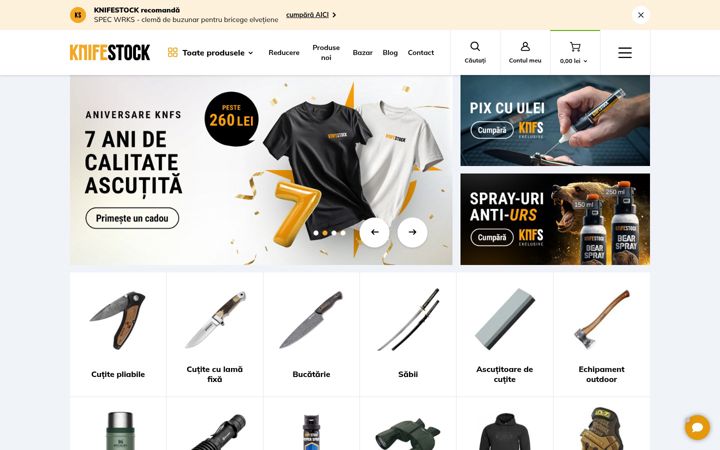 Screenshot of knifestock.ro