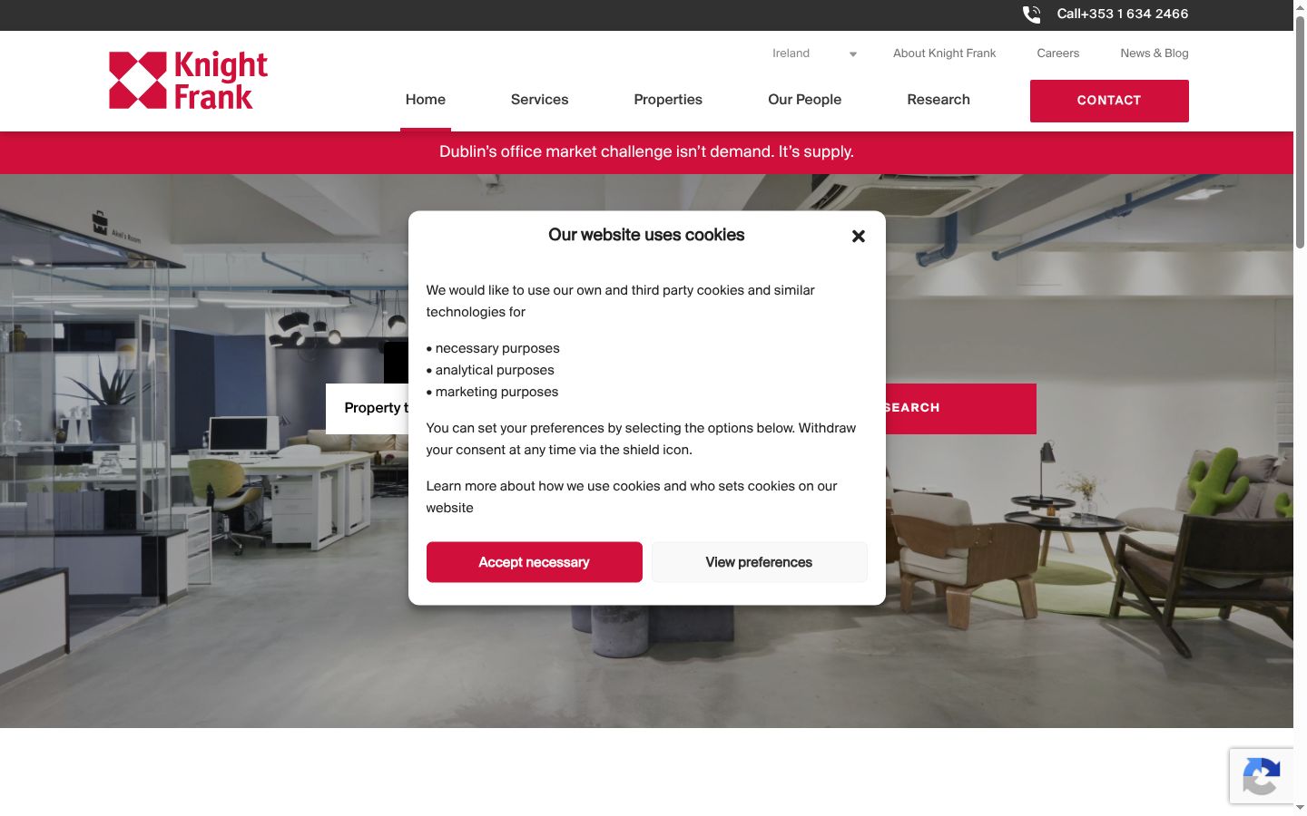 Screenshot del banner di consenso mostrato prima di qualsiasi interazione
