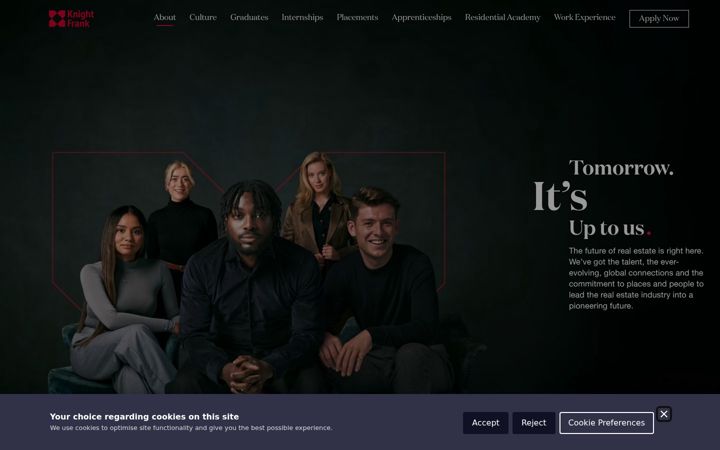 Screenshot of knightfrankearlycareers.com