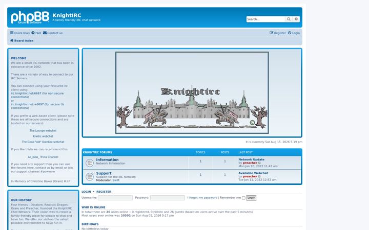 Screenshot of knightirc.com