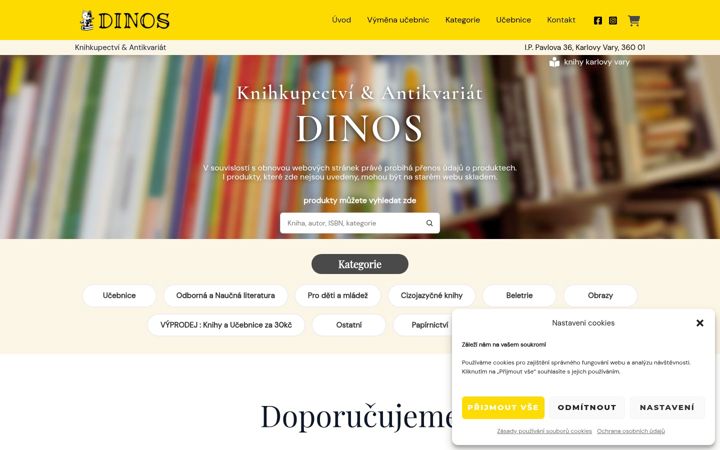 Screenshot of knihkupectvi-dinos.cz