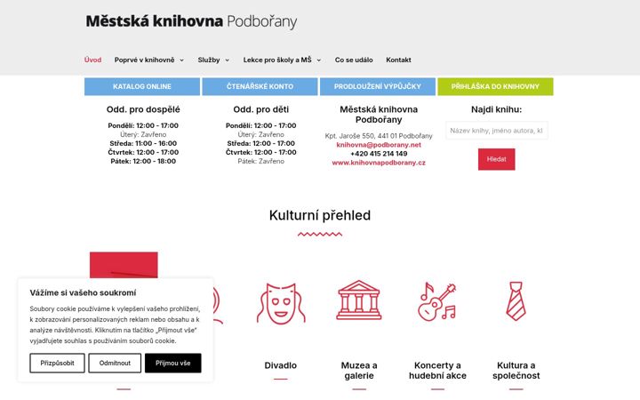 Screenshot of knihovnapodborany.cz