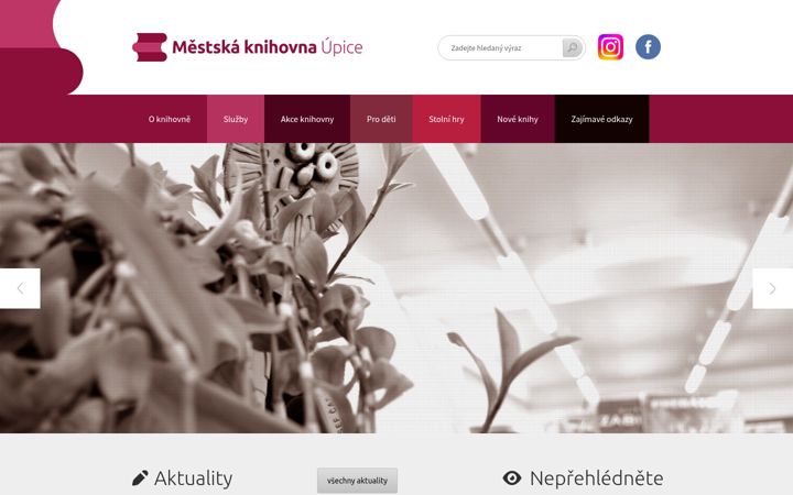 Screenshot of knihovnaupice.cz