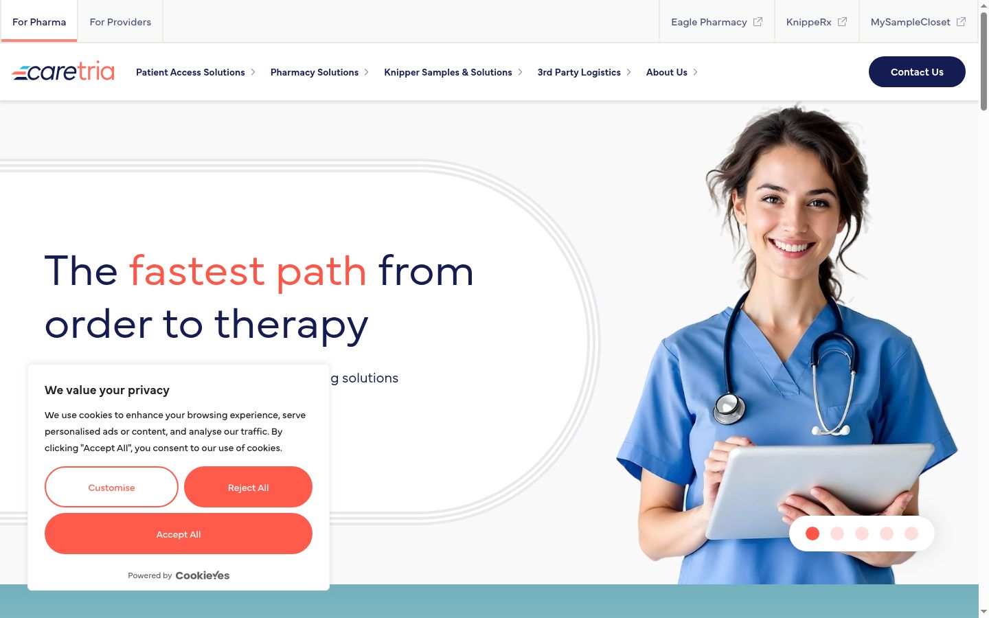Screenshot of the consent banner shown before any interaction